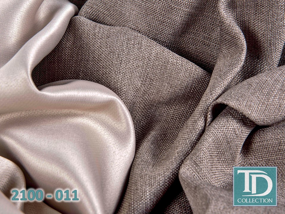 Портьера блэкаут c фактурой "Рогожка" (Серо-кофейный оттенок)