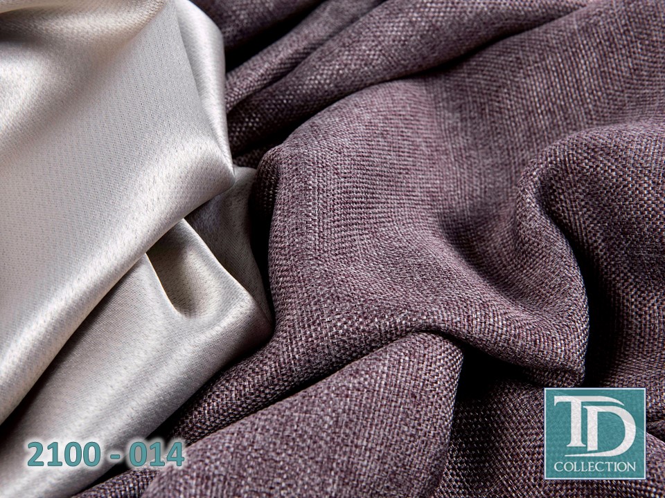 Портьера блэкаут c фактурой "Рогожка" (Сиренево-серый оттенок)