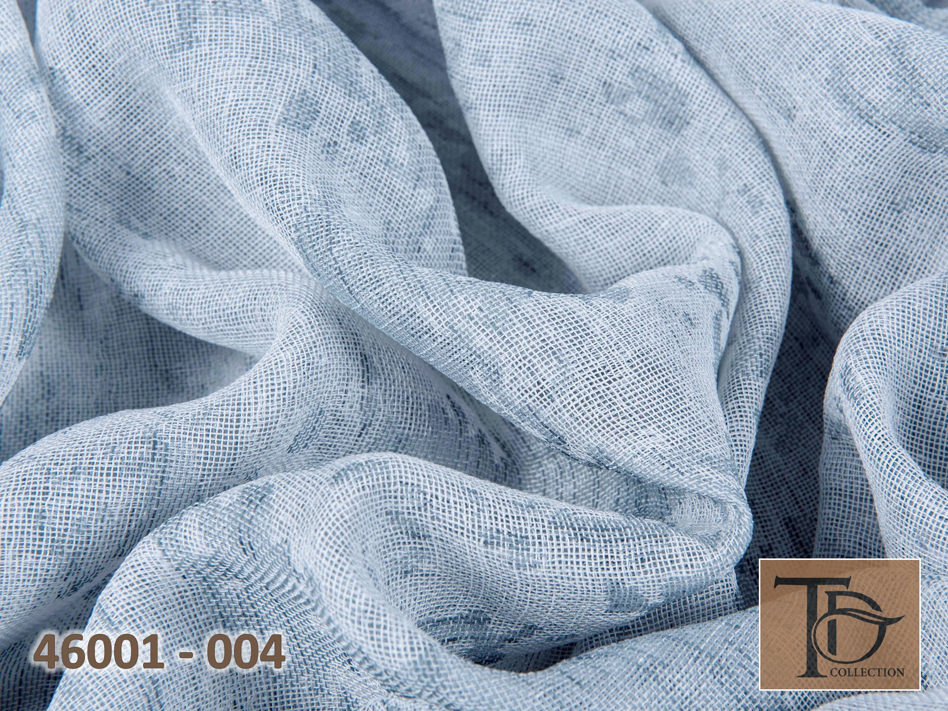 Тюль - двусторонний под лен "венецианская штукатурка" (Серо-синий оттенок)