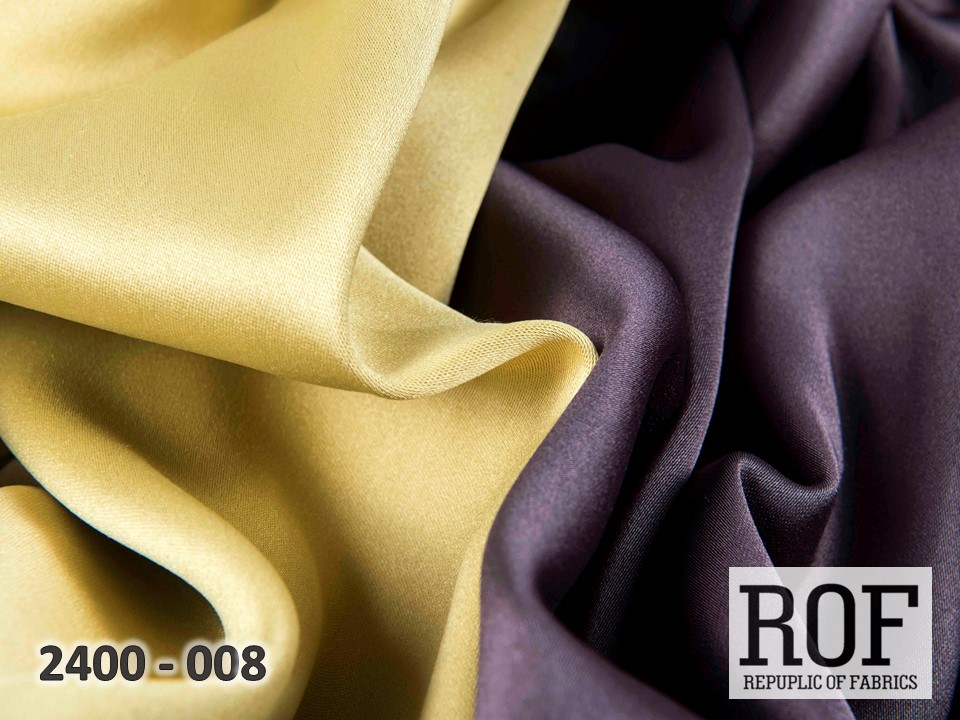 Портьера - двухцветный Блэкаут "Палермо" (Горчичный / Фиолетовый)