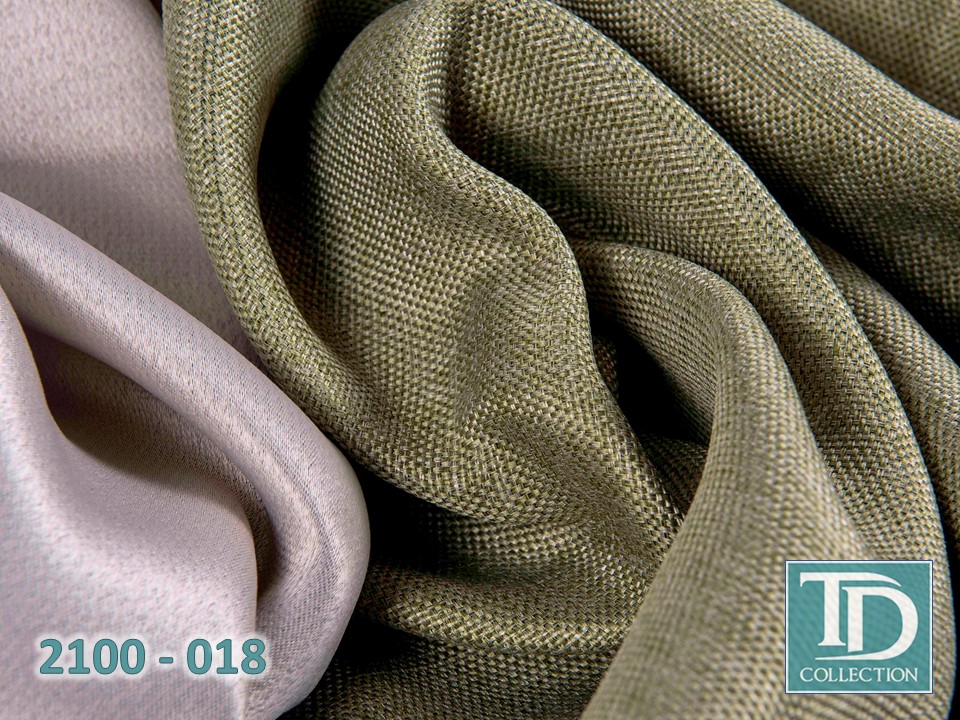 Портьера блэкаут c фактурой "Рогожка" (Оливковый оттенок)