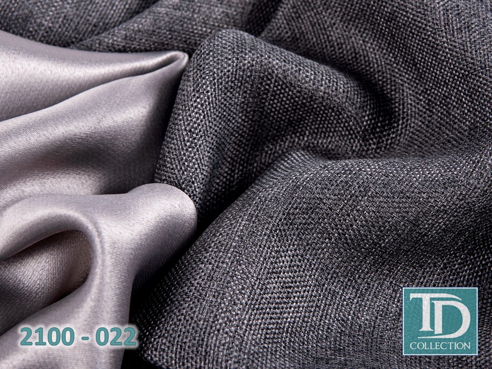 Портьера блэкаут c фактурой "Рогожка" (Темно-серый оттенок)